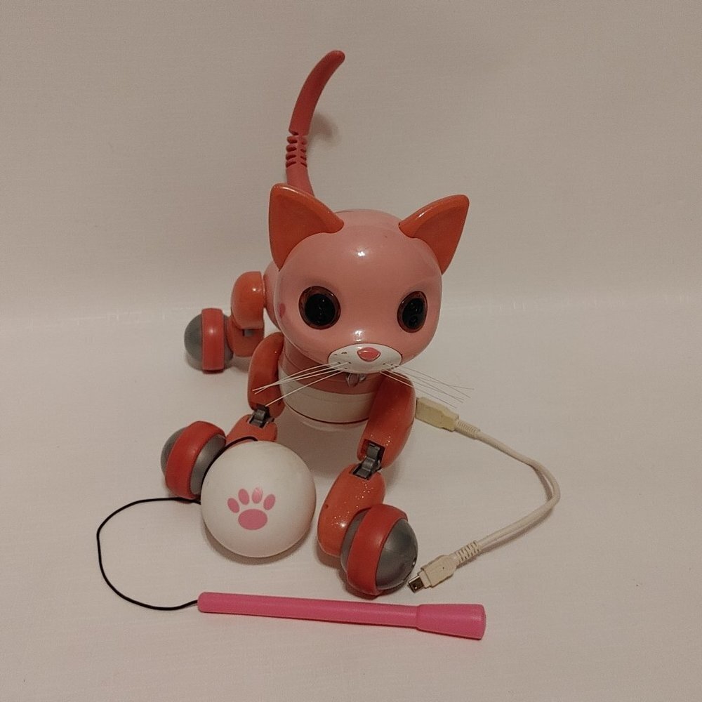 RARE Spin Master Zoomer Kitty PINK Cat Interactive Robot Cat Charger Cat Toy